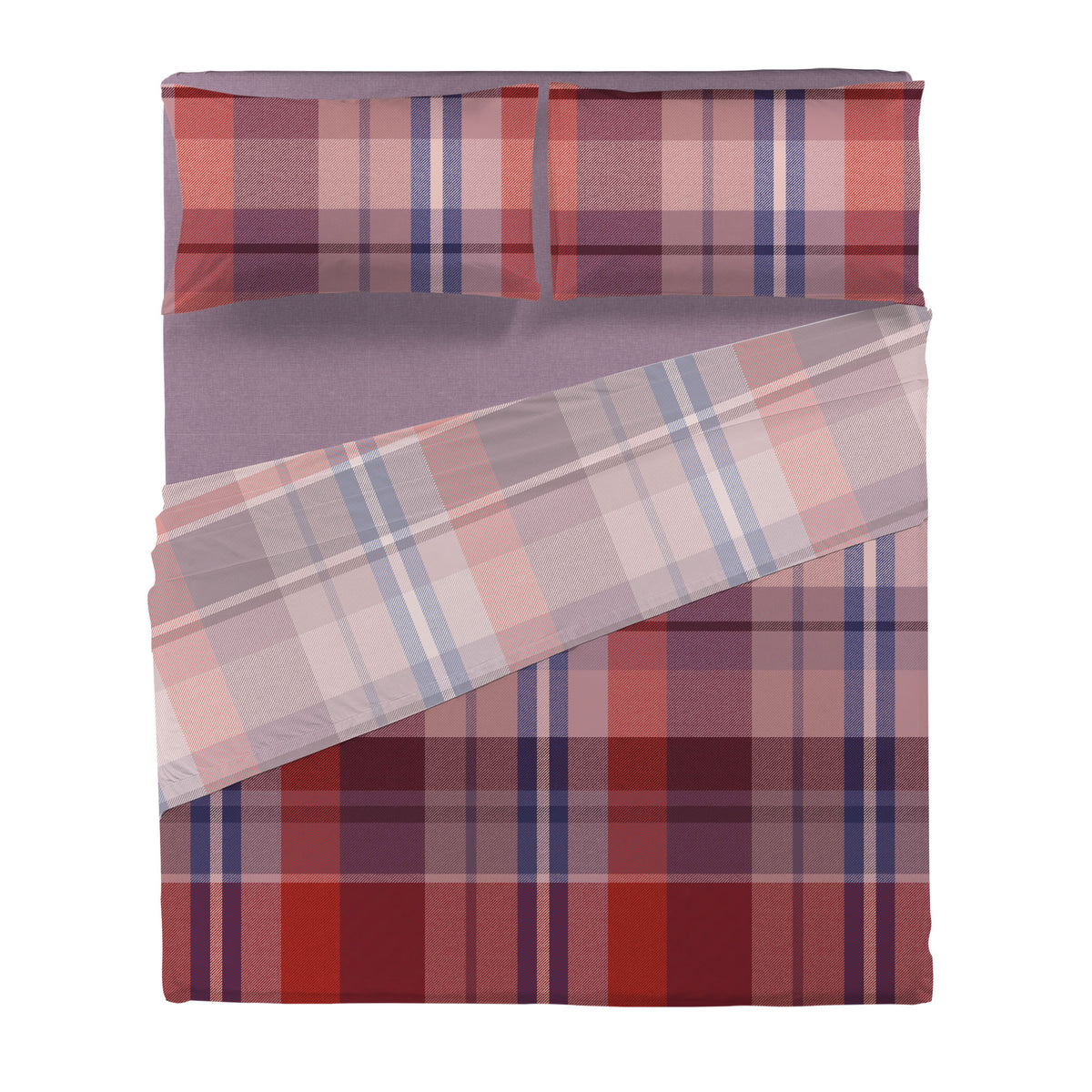 Completo Letto Matrimoniale in Cotone con Stampa - Fantasia Wrap Me Ralph Fuchsia