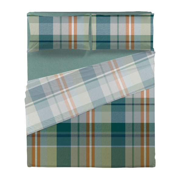 Completo Letto Matrimoniale in Cotone con Stampa - Fantasia Wrap Me Ralph Teal