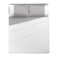 Happidea Completo Letto Matrimoniale in Cotone Bicolore Bianco/Perla