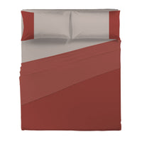 Happidea Completo Letto Matrimoniale in Cotone Bicolore Argilla Bruciata/Sabbia