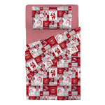 Completo Letto Stampato Ginger Piazza e Mezza Holiday Patchwork Red - Amo La Casa Shop