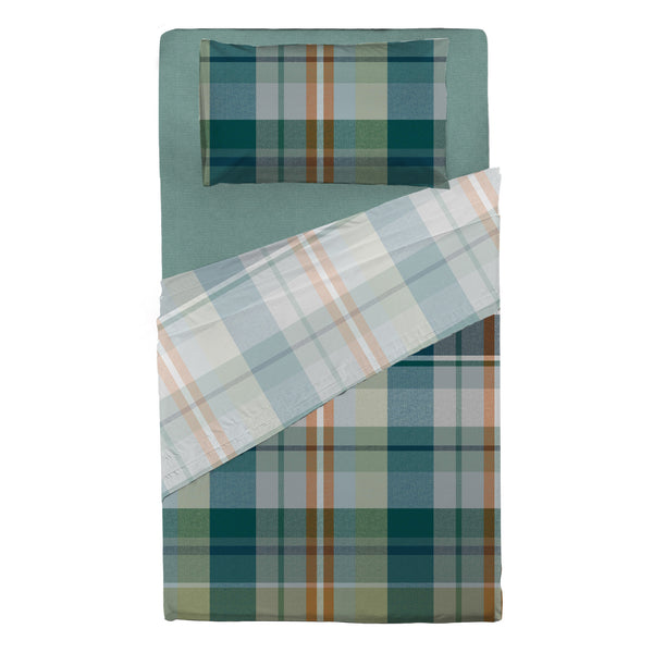 Completo Letto Piazza e Mezza in Cotone con Stampa - Fantasia Wrap Me Ralph Teal