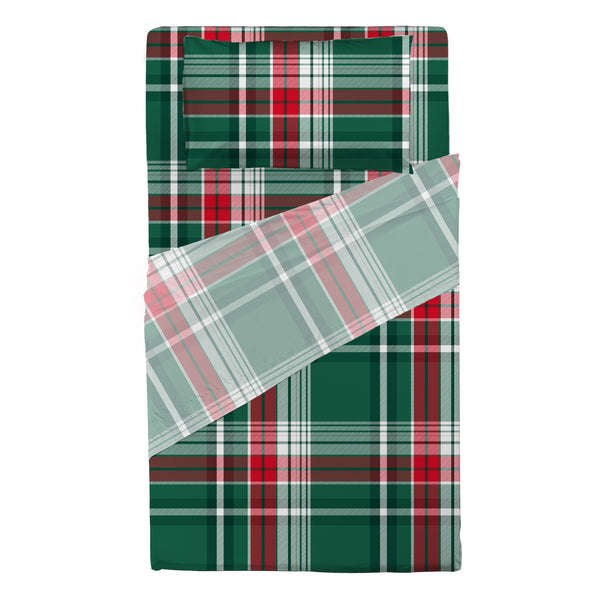 Completo Letto Piazza e Mezza in Cotone con Stampa - Fantasia Classy Holly Espen Green
