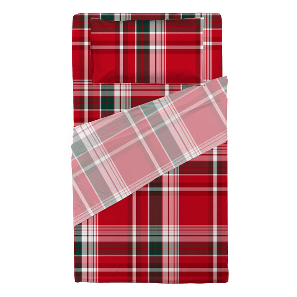 Completo Letto Piazza e Mezza in Cotone con Stampa - Fantasia Classy Holly Espen Red