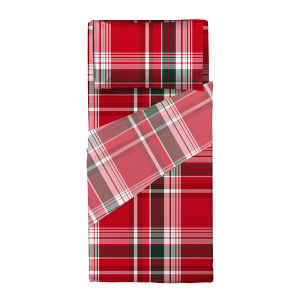 Completo Letto Singolo in Cotone con Stampa - Fantasia Classy Holly Espen Red