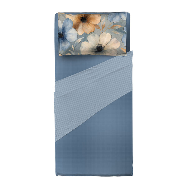 Completo Letto Singolo in Cotone con Stampa - Fantasia Dream Me Eloise Blue