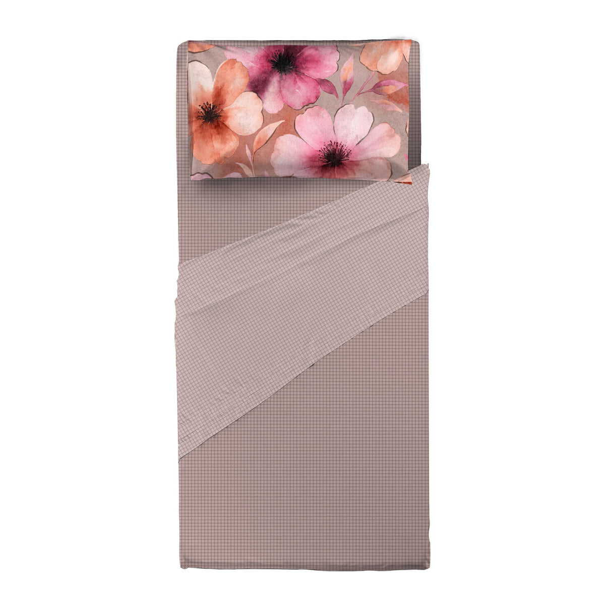 Completo Letto Singolo in Cotone con Stampa - Fantasia Dream Me Eloise Pink
