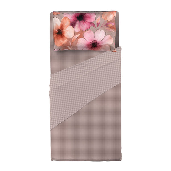 Completo Letto Singolo in Cotone con Stampa - Fantasia Dream Me Eloise Pink