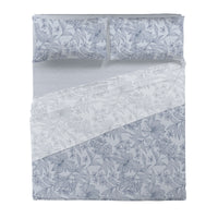 Completo Letto Matrimoniale in Cotone con Stampa - Fantasia Dream Me Alina Light Blue