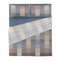 Completo Letto Matrimoniale in Cotone con Stampa - Fantasia Dream Me Gilbert Blue