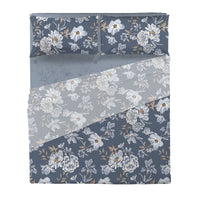 Completo Letto Matrimoniale in Cotone con Stampa - Fantasia Dream Me Julienne Blue