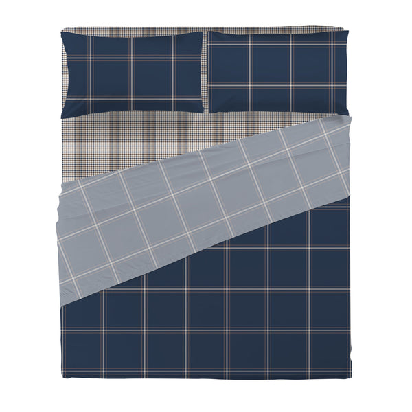 Completo Letto Matrimoniale in Cotone con Stampa - Fantasia Dream Me Mayson Dark Blue