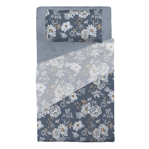Completo Letto Singolo in Cotone con Stampa - Fantasia Dream Me Julienne Blue