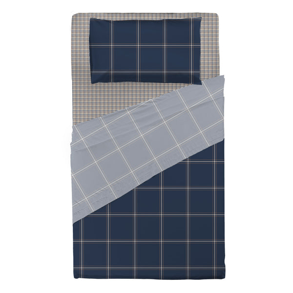 Completo Letto Piazza e Mezza in Cotone con Stampa - Fantasia Dream Me Mayson Dark Blue