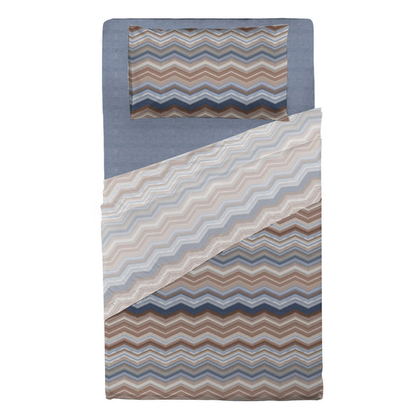 Completo Letto Piazza e Mezza in Cotone con Stampa - Fantasia Dream Me Ysidro Blue