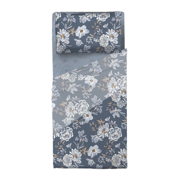 Completo Letto Piazza e Mezza in Cotone con Stampa - Fantasia Dream Me Julienne Blue