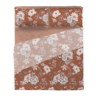Completo Letto Matrimoniale in Cotone con Stampa - Fantasia Feel Me Julienne Rust
