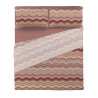 Completo Letto Matrimoniale in Cotone con Stampa - Fantasia Feel Me Ysidro Burgundy