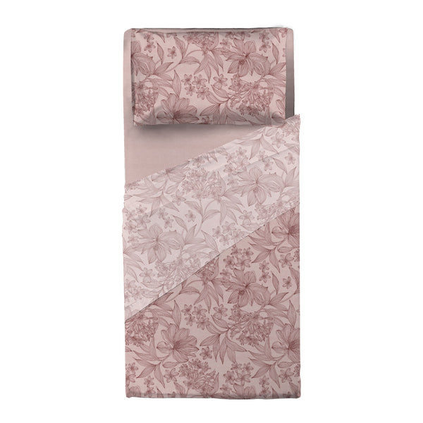 Completo Letto Singolo in Cotone con Stampa - Fantasia Feel Me Alina Pink