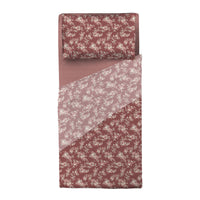 Completo Letto Singolo in Cotone con Stampa - Fantasia Feel Me Amber Burgundy
