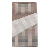Completo Letto Piazza e Mezza in Cotone con Stampa - Fantasia Hug Me Gilbert Taupe