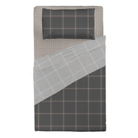Completo Letto Piazza e Mezza in Cotone con Stampa - Fantasia Hug Me Mayson Dark Grey