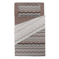 Completo Letto Piazza e Mezza in Cotone con Stampa - Fantasia Hug Me Ysidro Taupe