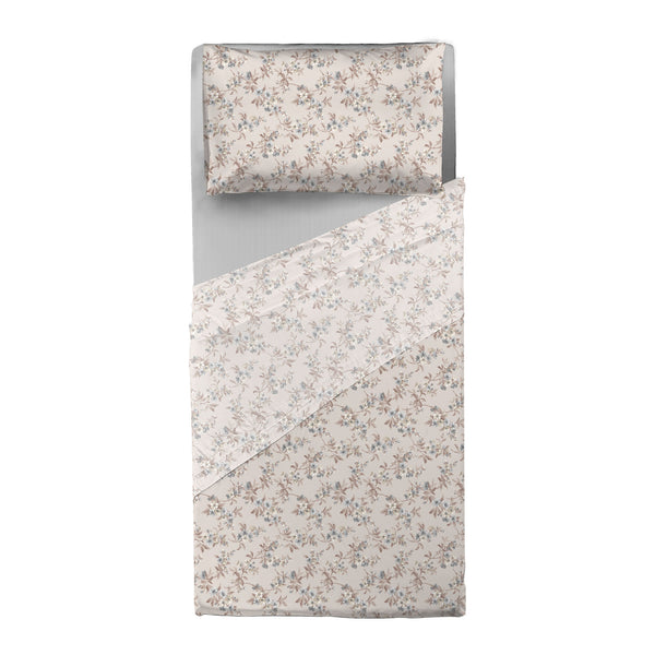 Completo Letto Singolo in Cotone con Stampa - Fantasia Hug Me Amber Taupe