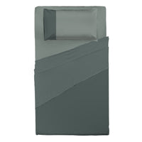 Happidea Completo Letto Piazza e Mezza in Cotone Bicolore Foresta/Salvia
