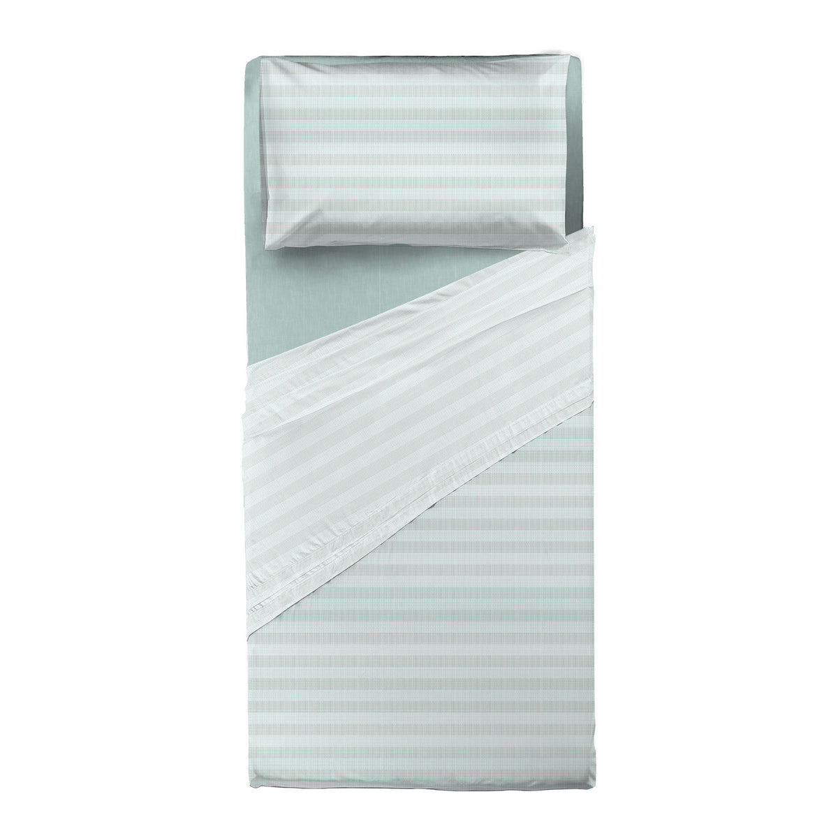 Completo Letto Singolo in Cotone con Stampa - Fantasia Fabrizio Aqua