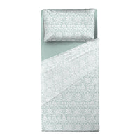 Completo Letto Singolo in Cotone con Stampa - Fantasia Filomena Aqua