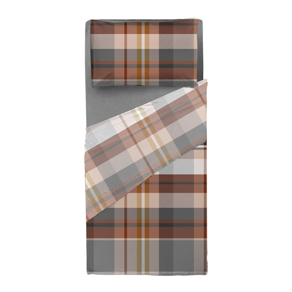 Completo Letto Singolo in Cotone con Stampa - Fantasia Wrap Me Ralph Beige