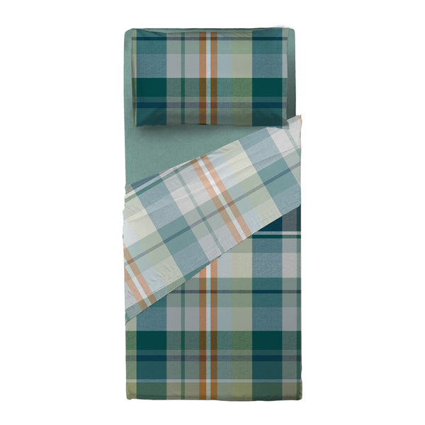 Completo Letto Singolo in Cotone con Stampa - Fantasia Wrap Me Ralph Teal