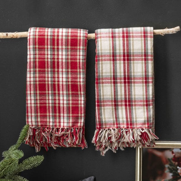 Coperta in Flanella Stockholm Sweden Gnome 150x200 cm Tartan Cream