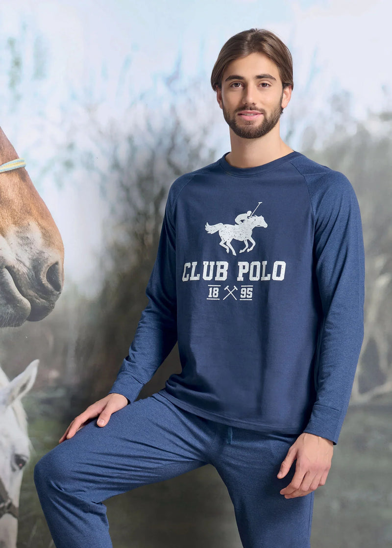 Pigiama Lungo Uomo Abelardo Blue Navy - Amo La Casa Shop