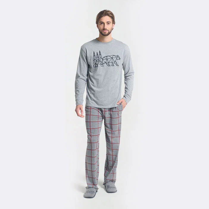 Pigiama Lungo Uomo Tibor Grigio Melange - Amo La Casa Shop