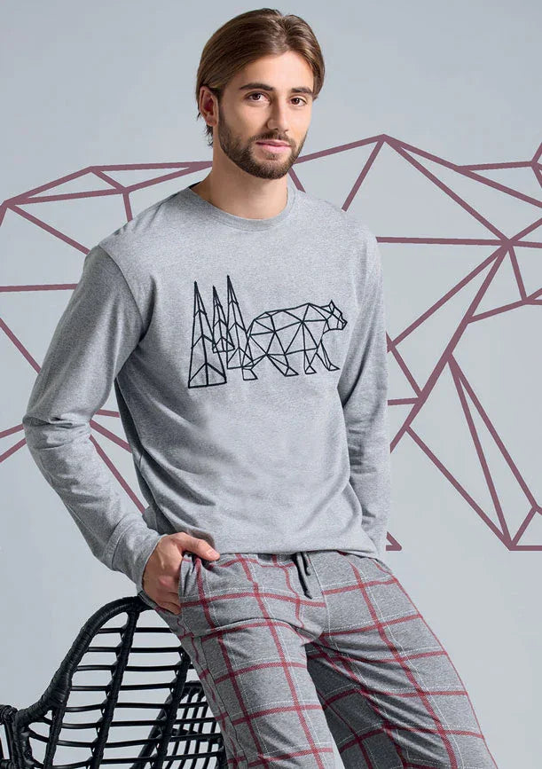 Pigiama Lungo Uomo Tibor Grigio Melange - Amo La Casa Shop