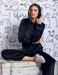 Pigiama Lungo Donna Artemia Black - Amo La Casa Shop