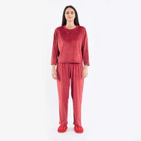 Pigiama Lungo Donna Bertilla Bordeaux - Amo La Casa Shop