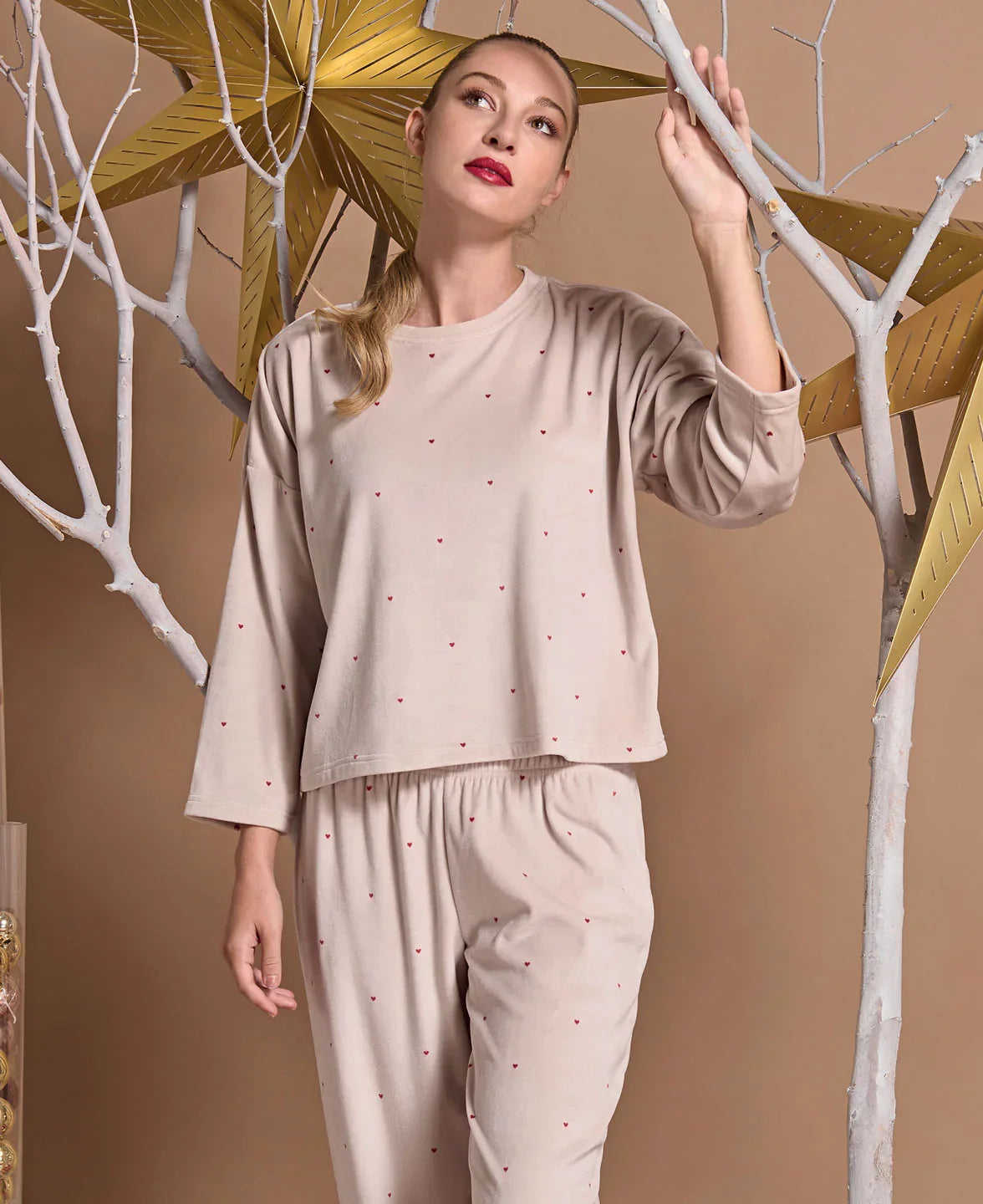 Pigiama Lungo Donna Bertilla Ivory - Amo La Casa Shop