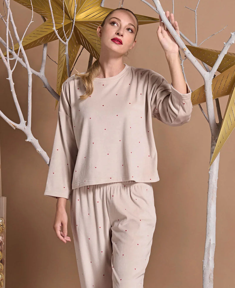 Pigiama Lungo Donna Bertilla Ivory - Amo La Casa Shop