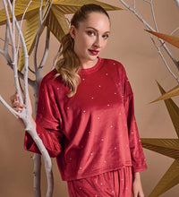 Pigiama Lungo Donna Bertilla Bordeaux - Amo La Casa Shop