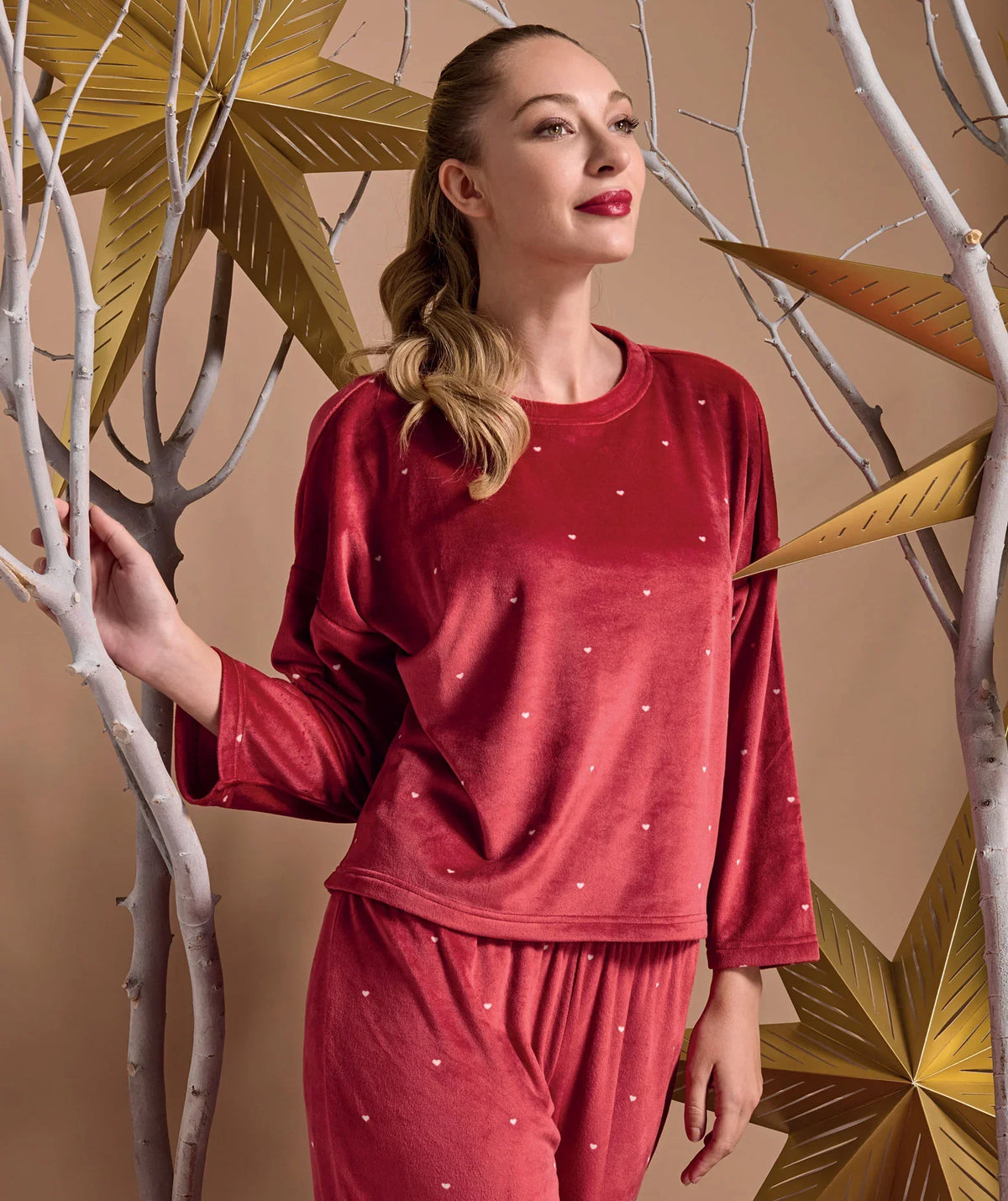 Pigiama Lungo Donna Bertilla Bordeaux - Amo La Casa Shop