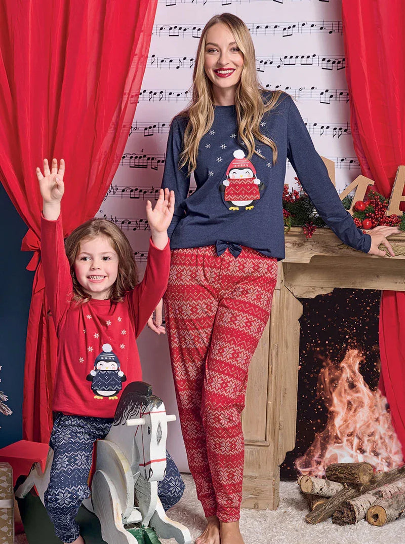 Pigiama Lungo Donna Blanka Blue Melange - Amo La Casa Shop