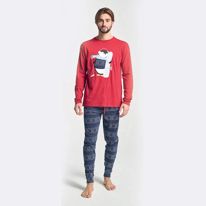 Pigiama Lungo Uomo Albano Rosso - Amo La Casa Shop