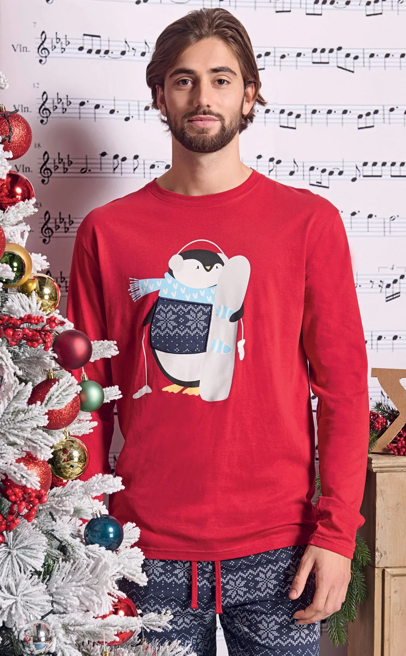 Pigiama Lungo Uomo Albano Rosso - Amo La Casa Shop