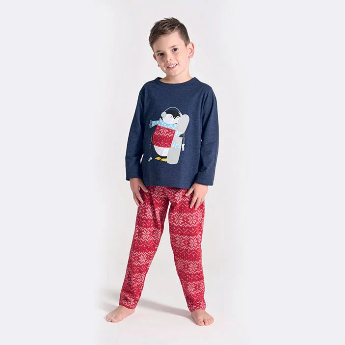 Pigiama Unisex Bambino/a Akira Blue Melange - Amo La Casa Shop