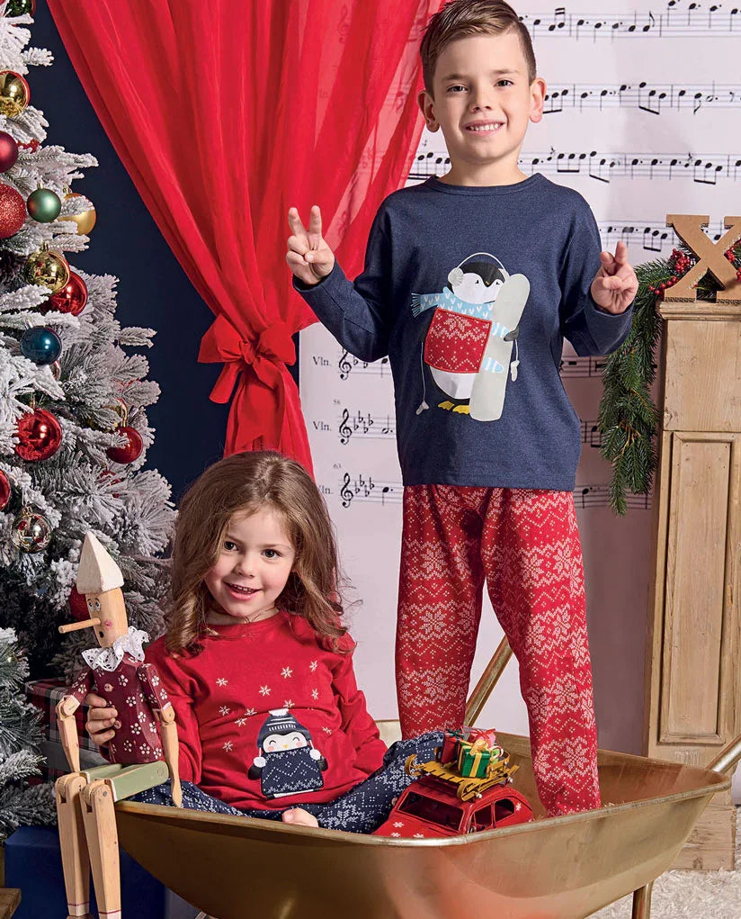 Pigiama Unisex Bambino/a Akira Blue Melange - Amo La Casa Shop