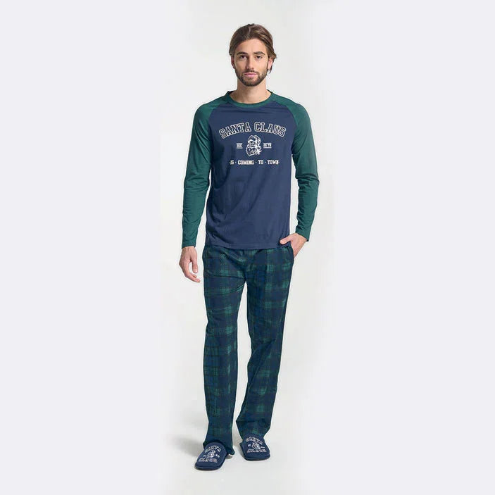 Pigiama Lungo Uomo Artes Blue - Amo La Casa Shop