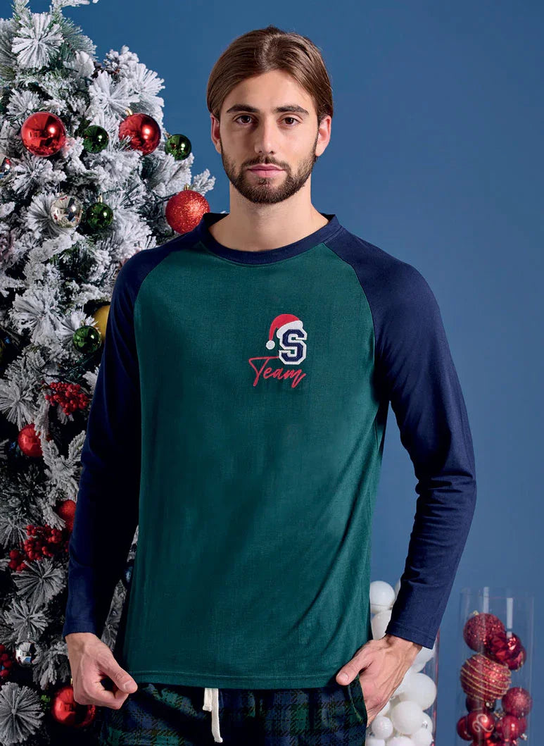 Pigiama Lungo Uomo Artes Dark Verde - Amo La Casa Shop